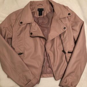 Mauve Pink Leather Jacket